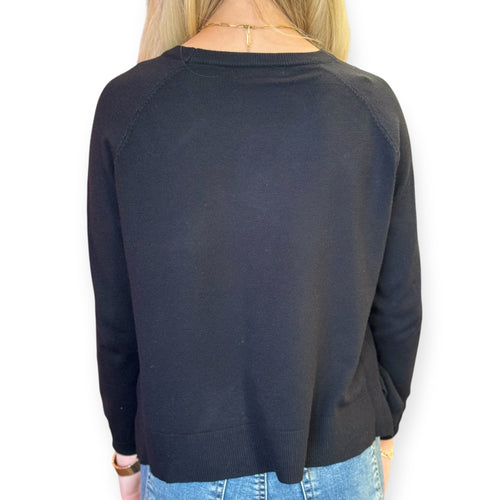 Lorraine Relaxed Raglan Sleeve Side Slit Viscose Sweater
