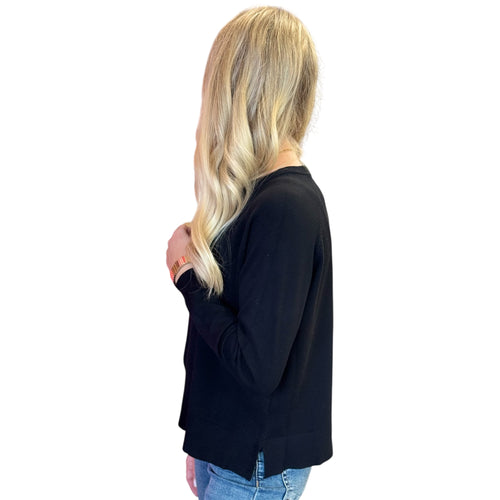 Lorraine Relaxed Raglan Sleeve Side Slit Viscose Sweater