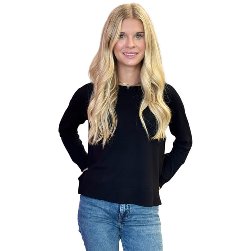 Lorraine Relaxed Raglan Sleeve Side Slit Viscose Sweater