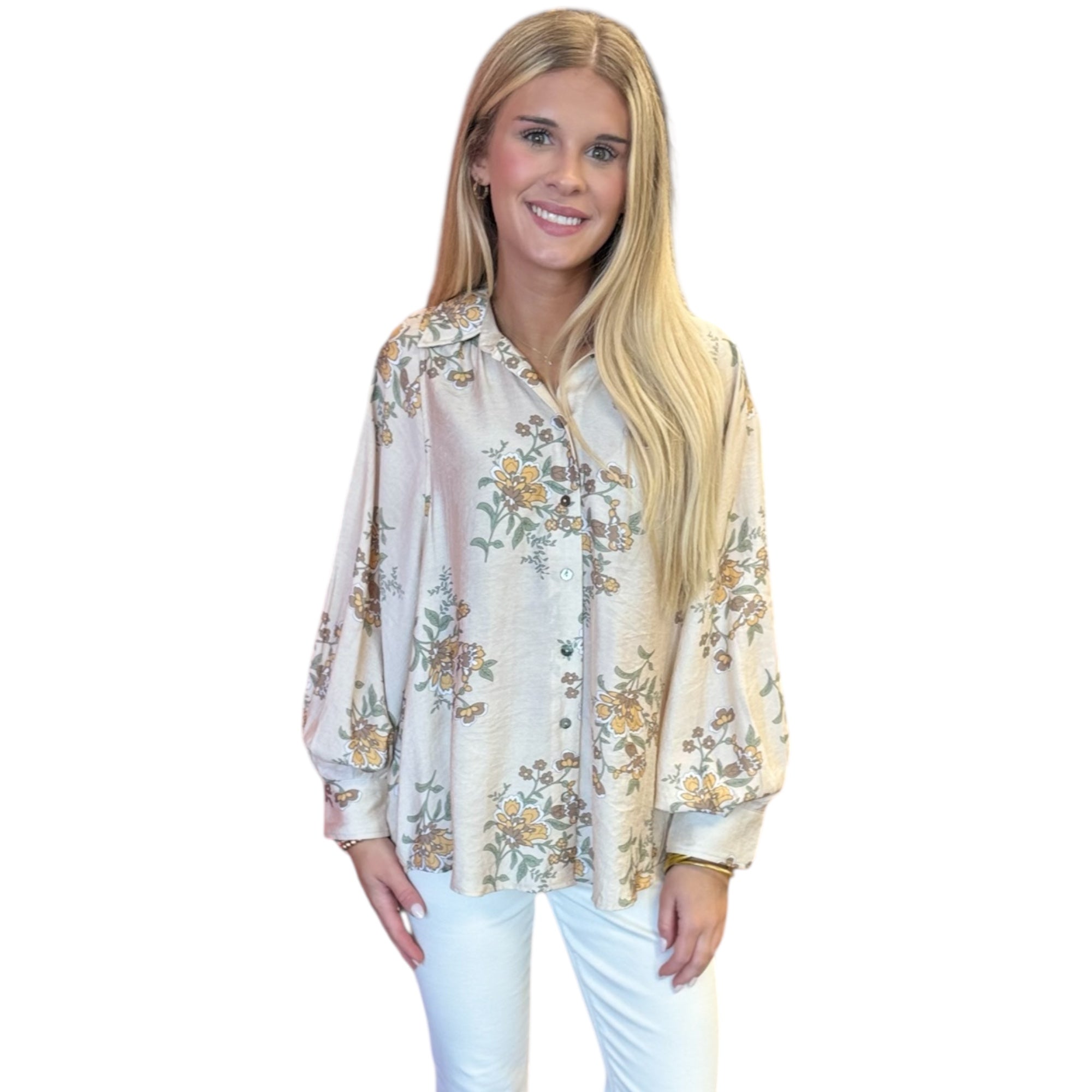 Floral Ecru Top