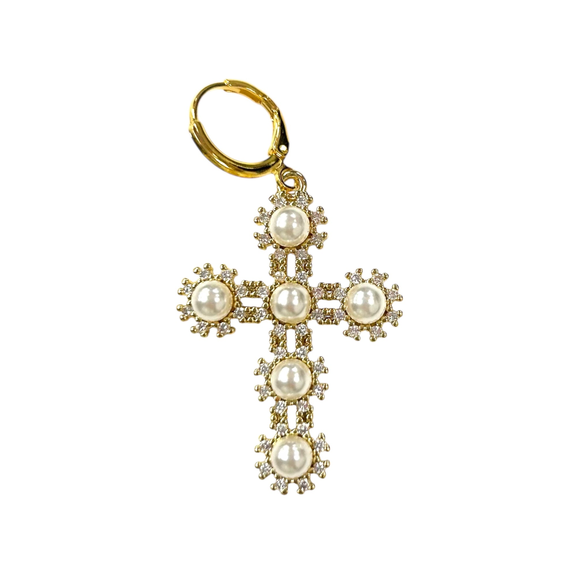 Pearl Cross Scarf Charm