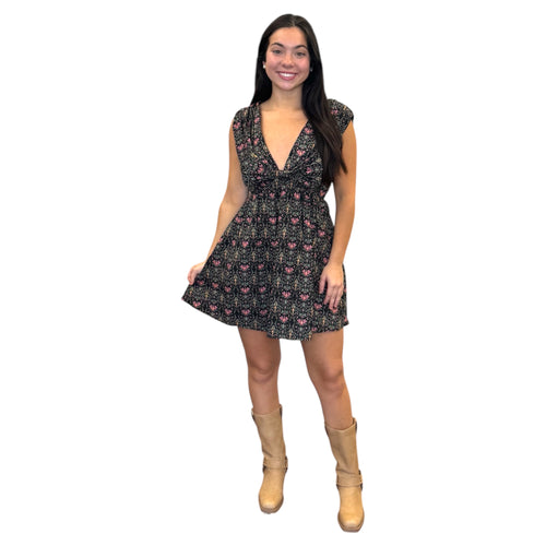 Indigo Garden Bow Dress | Adore Boutique women's clothing & accessories