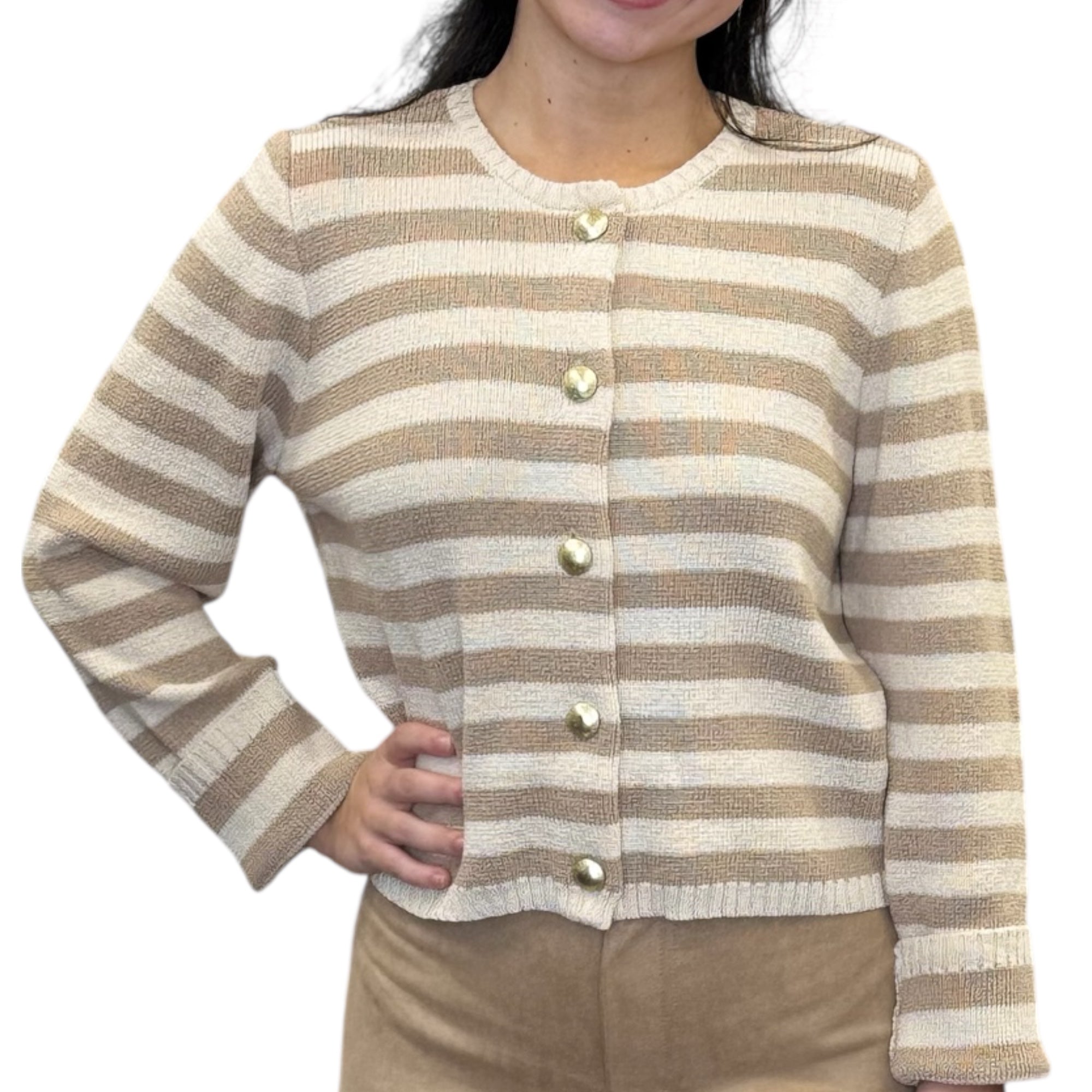 Daphne Long Sleeve Stripe Cardigan