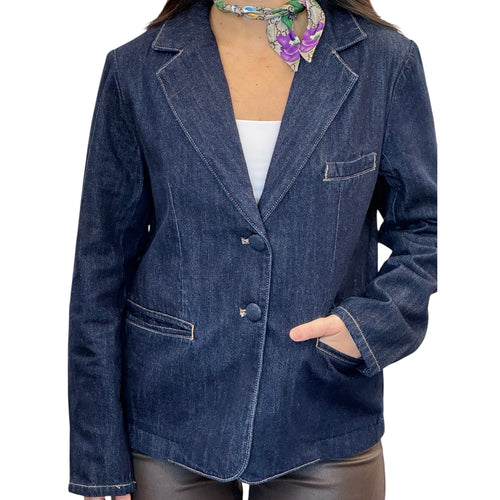 Aristide Raw Finish Denim Notch Lapel Blazer