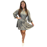 Golden Tapestry Button Down Dress