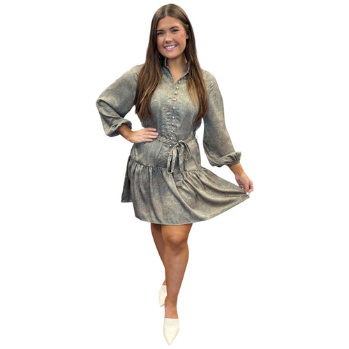 Golden Tapestry Button Down Dress | Adore Boutique women's clothing & accessories