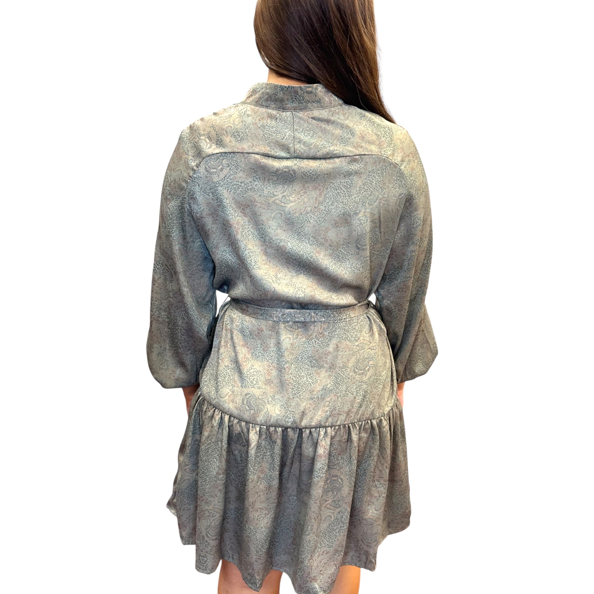 Golden Tapestry Button Down Dress