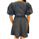 Ebony Tweed Puff Sleeve Dress