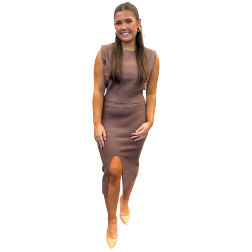 Issa Calf Length Pencil Skirt with Pointelle Trim