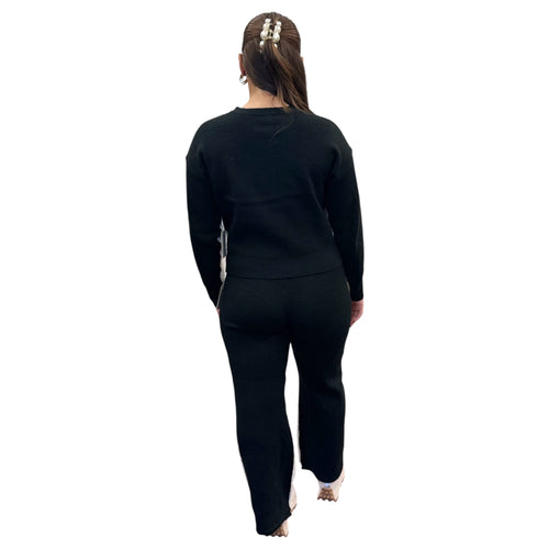 Berkman Two Tone Wide Leg Soft Knit Pant