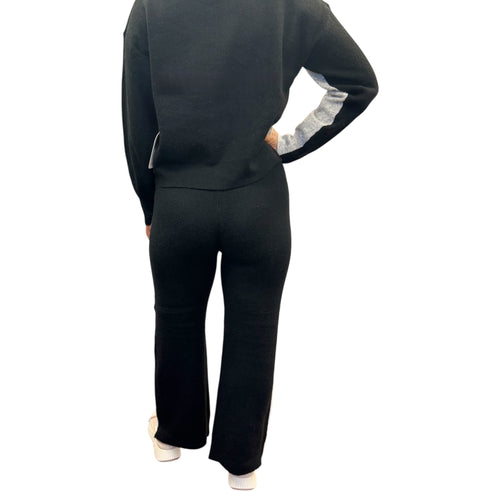 Berkman Two Tone Wide Leg Soft Knit Pant