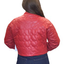 Red Vegan Leather Heart Jacket