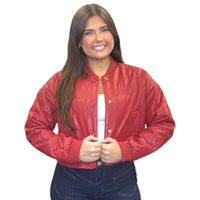 Red Vegan Leather Heart Jacket