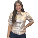 Pale Gold Vegan Leather Top