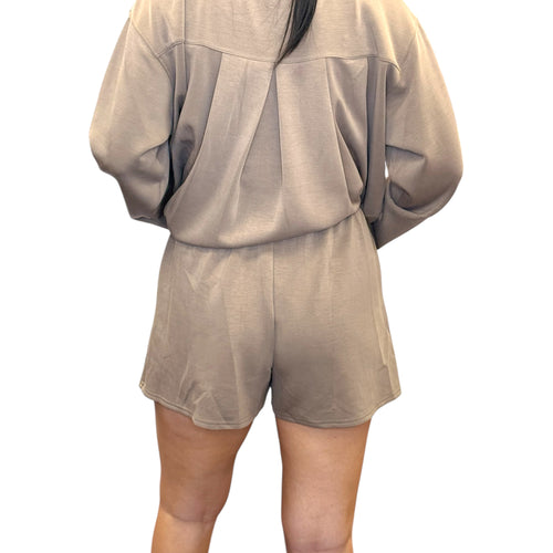 Pleated Back Scuba Top + Shorts Lounge Set