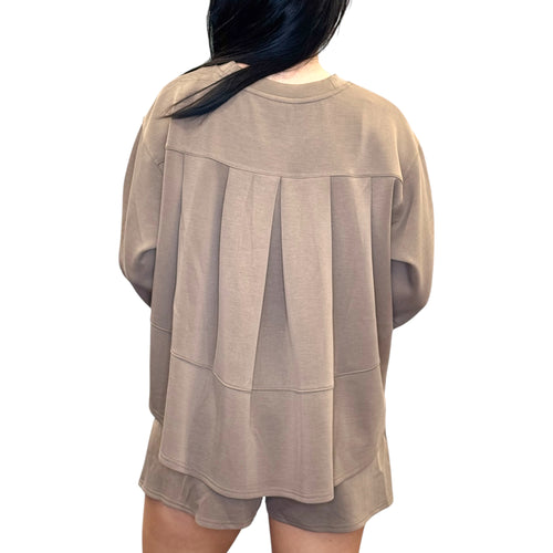 Pleated Back Scuba Top + Shorts Lounge Set