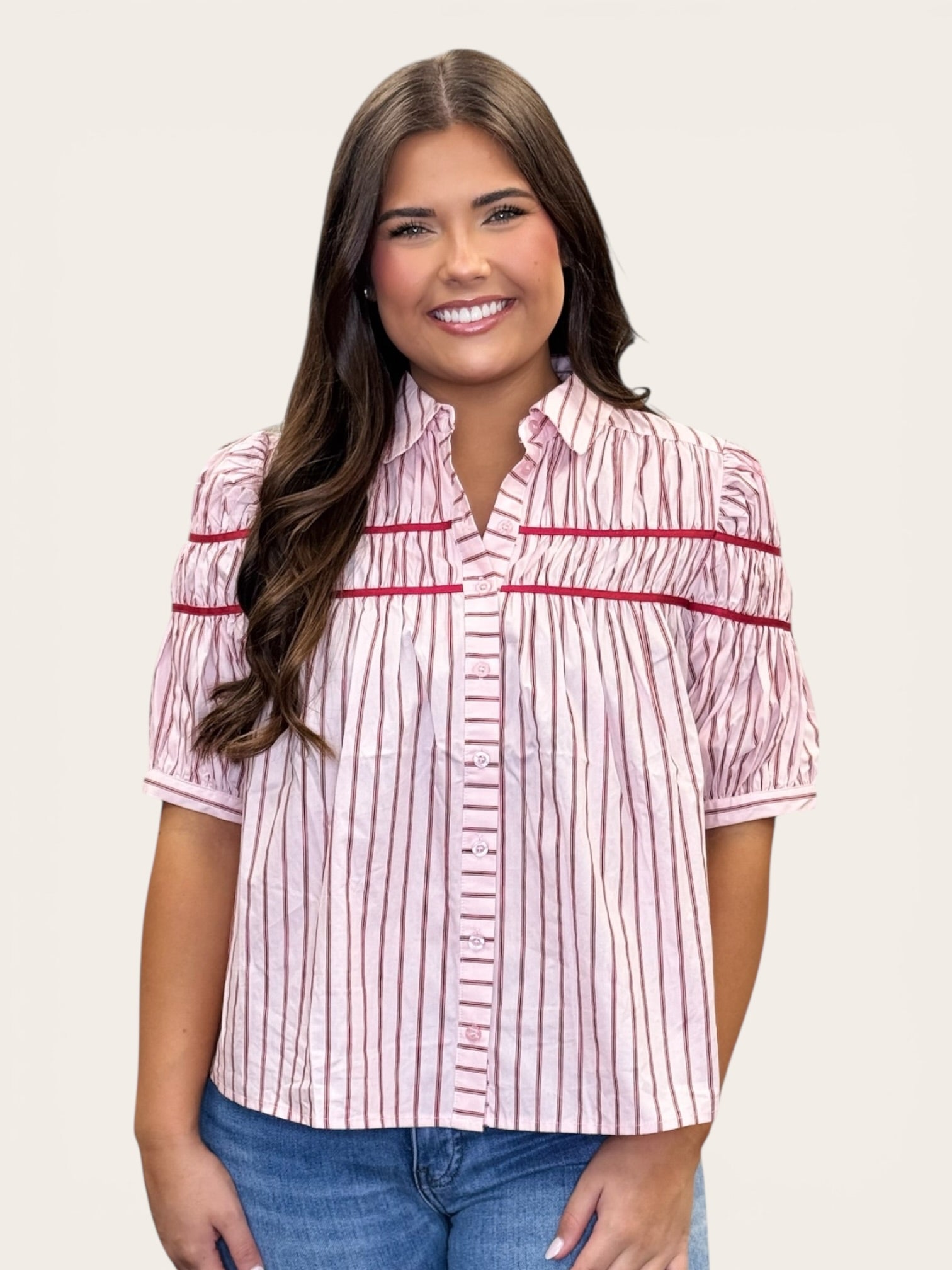 Stripe Button Down Top