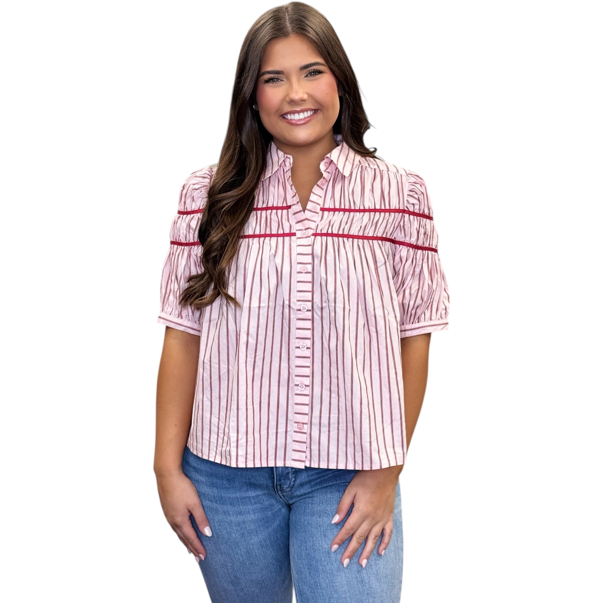Stripe Button Down Top