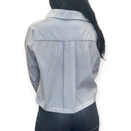 Glacier Glow Rhinestone Button Down Top