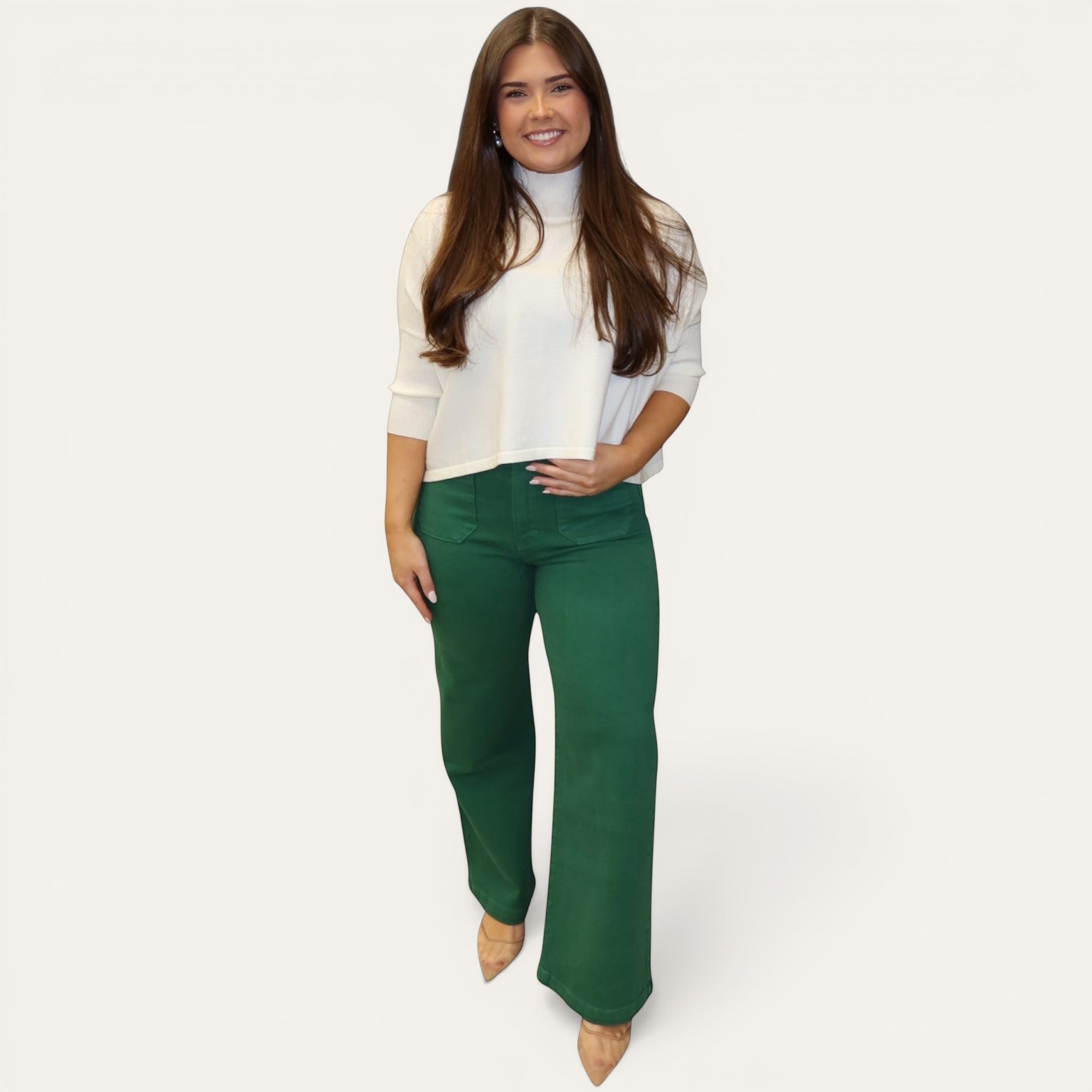 Patch Pocket Wide Leg - Green