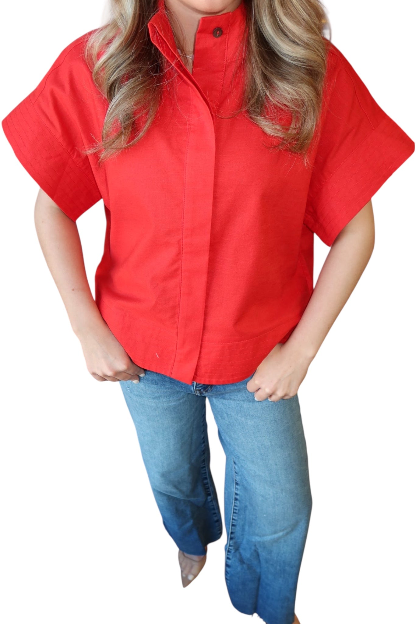 Red Short Sleeve Top