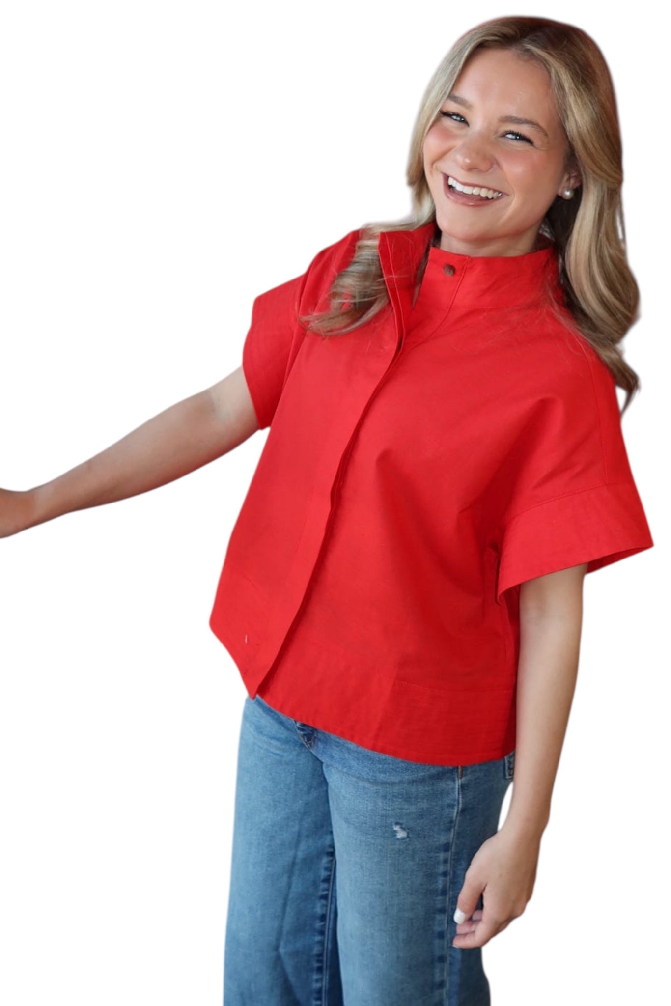 Red Short Sleeve Top