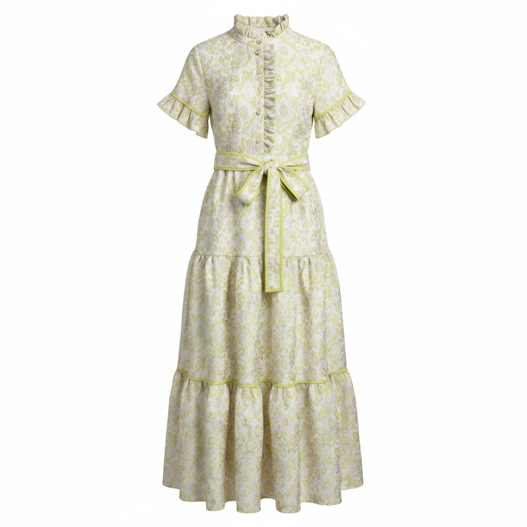Lena Dress- Soft Garden Jacquard