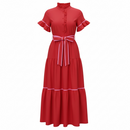 Lena Dress- Red Poplin