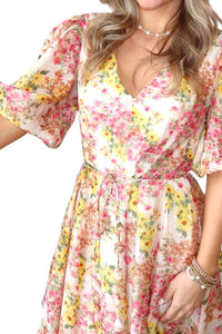 Alexis Puff Sleeve Belted Mini Dress