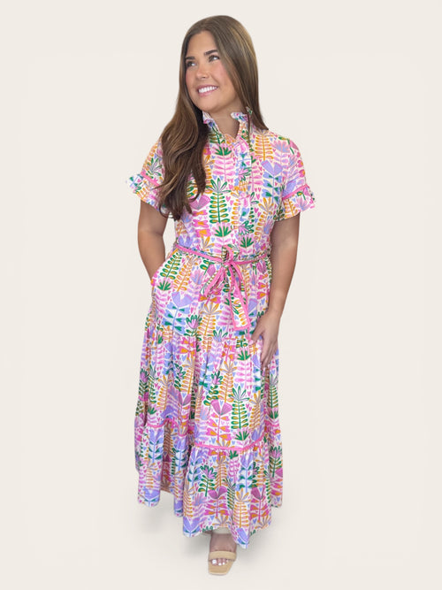 Lena Petal Parade Floral Poplin Maxi Dress