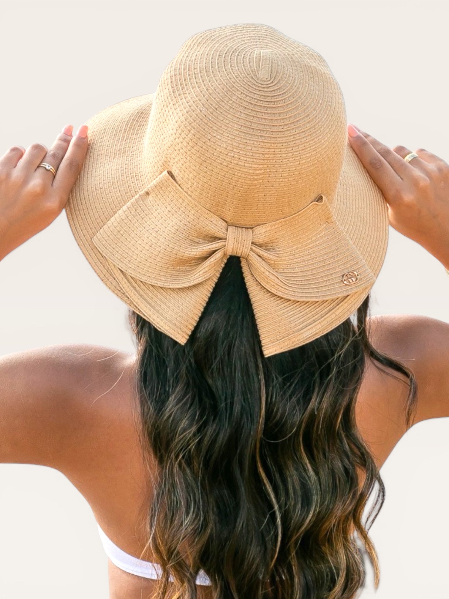 Bow Back Straw Bucket Hat