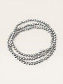 Large Silver Beaded Bracelet