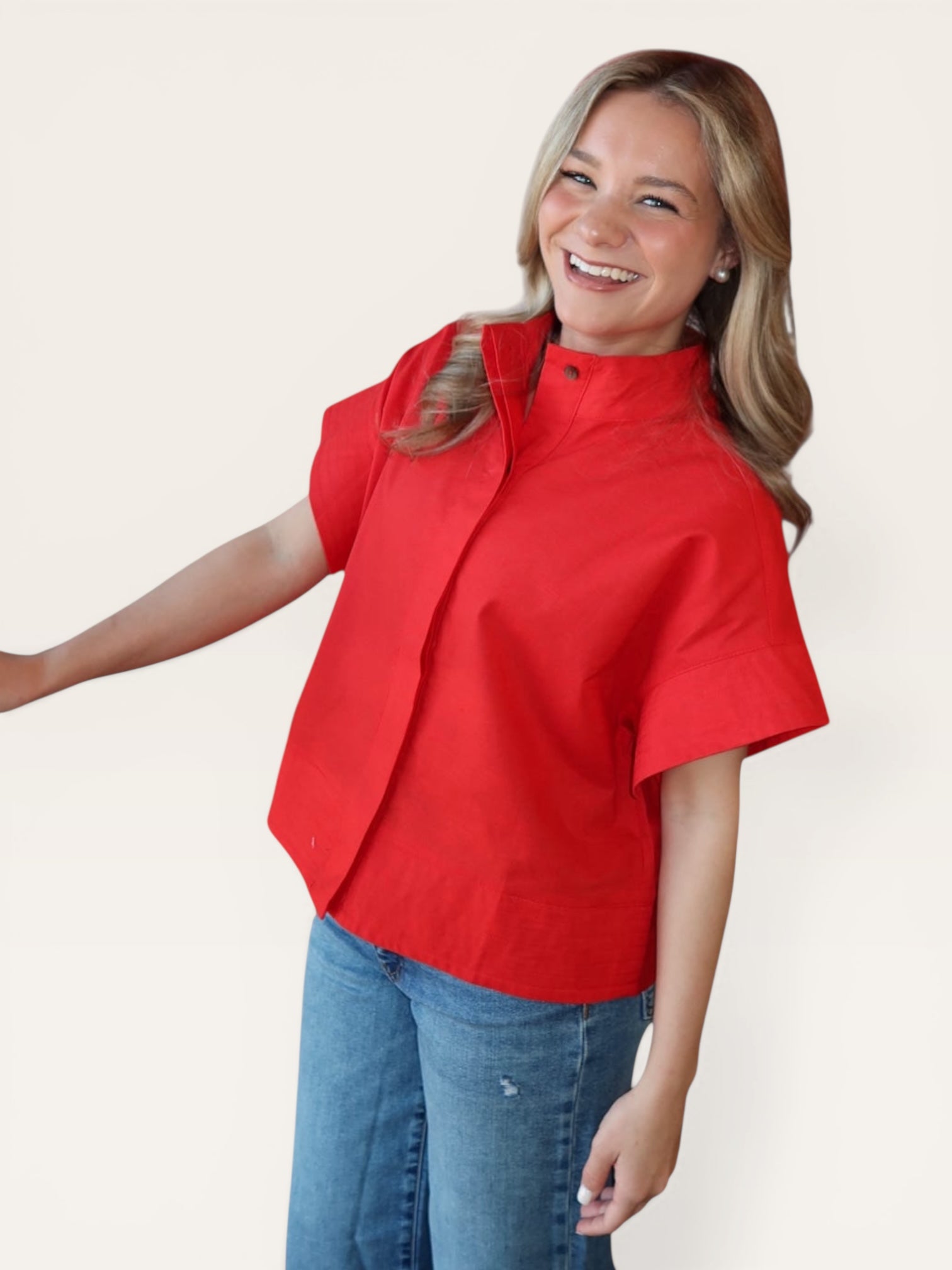 Red Short Sleeve Top
