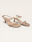 Delia Braided Strap Kitten Heel Sandal