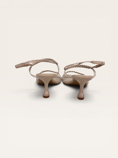Delia Braided Strap Kitten Heel Sandal