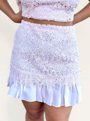 Greer Pink Lace Mini Skirt