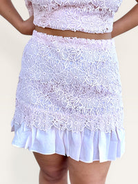 Greer Pink Lace Mini Skirt