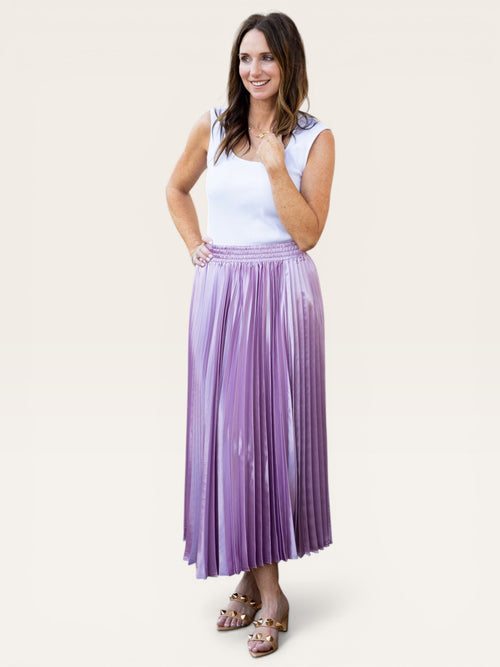 Sunburst Pleated Skirt- Lilac | Adore Boutique women's clothing & accessories