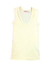 Kelsey Butter Yellow Ribbed Scoop Neck Tank Top