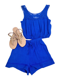 Sugarloaf Crochet Yoke Sleeveless Top