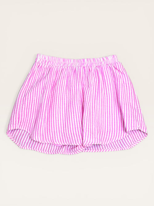 Pink Gauze Stripe Two Piece Set