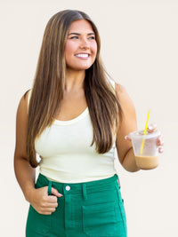Kelsey Butter Yellow Ribbed Scoop Neck Tank Top | Adore Boutique women's clothing & accessories