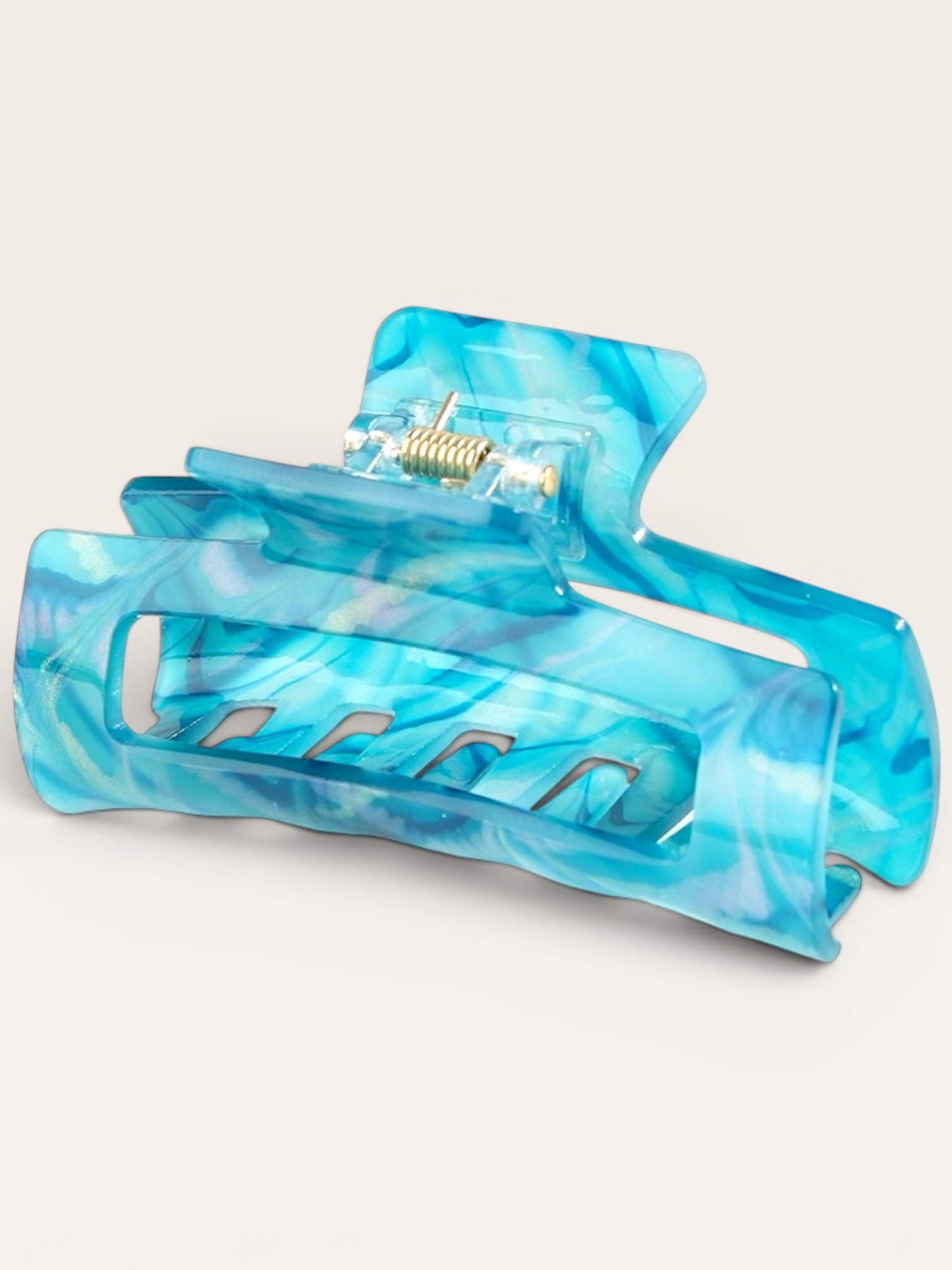 Ocean Blue Marble Banana Claw Clip