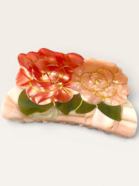 Rose Garden Resin Hair Claw Clip | Floral Hair Accessory