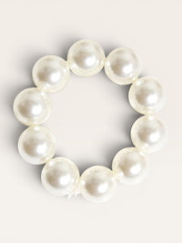 Oversized Pearl Bead Scrunchie | Statement Hair Tie