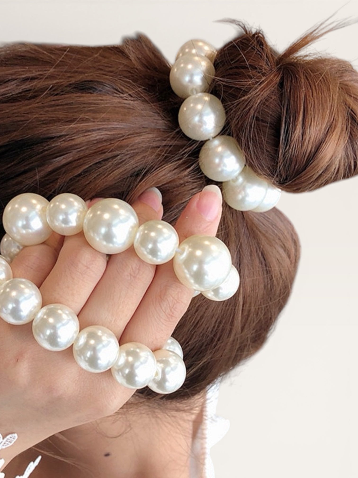 Large Pearl Scrunchie