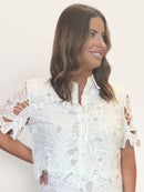 Effie White Eyelet Button Down Top | Adore Boutique women's clothing & accessories