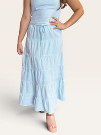 Claremont Baby Blue Tiered Midi