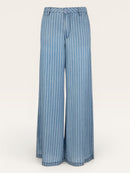 KUT Ryan Wide Leg Tencel Pant | Blue Stripe | Tencel Lyocell