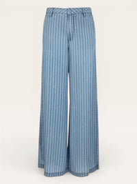 KUT Ryan Wide Leg Tencel Pant | Blue Stripe | Tencel Lyocell